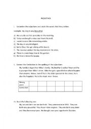 English Worksheet: Adjectives