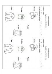 Clothes worksheet