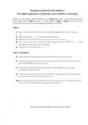 English Worksheet: disputes