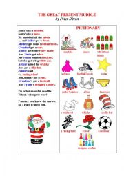 English Worksheet: THE GREAT PRESENT MUDDLE (An illustrated funny Christmas poem + a matching exercise)