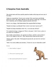 English Worksheet: A surprise from Australia