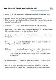 English Worksheet: Roads