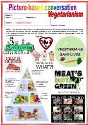 Picture based conversation.  Vegetarianism. (Debating) 29/