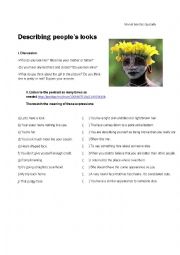 English Worksheet: describing peoples looks