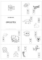 English Worksheet: opposites mini book