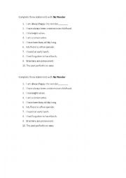 English Worksheet: Using No Wonder