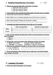 English Worksheet: very useful test for elementary level