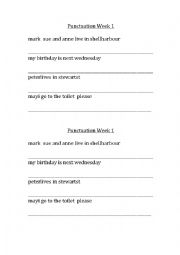 English Worksheet: Punctuation Exercises