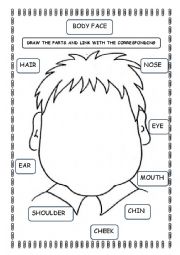 Parts of the face worksheets
