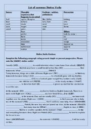 Stative Verbs Review