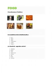 English Worksheet: Food vocabulary activities