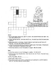 Multiplication Crossword