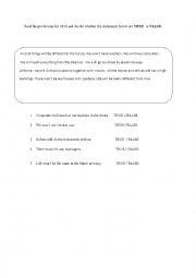 English Worksheet: Future Tense will - wont 