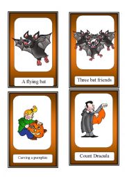 English Worksheet: Halloween Flash Cards