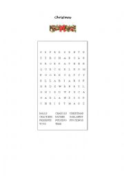 English Worksheet: Christmas puzzle words