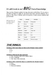 English Worksheet: Olympic Games not so serious quiz