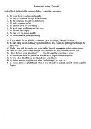 English Worksheet: Expressions using 