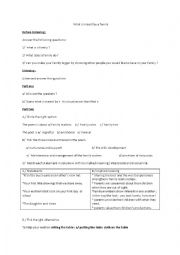 English Worksheet: family life