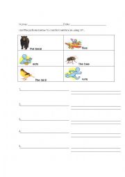 Noun-Verb Sentences 2 - ESL worksheet by lily0579