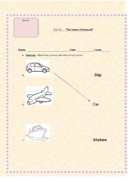 English Worksheet: Mains of transport