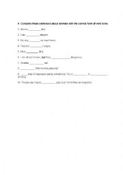 English Worksheet: Verb to be