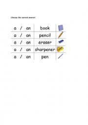 English Worksheet: A or AN