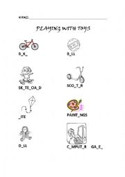 English Worksheet: Playing with toys