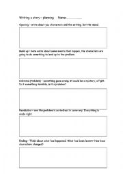 English Worksheet: Story planning sheet