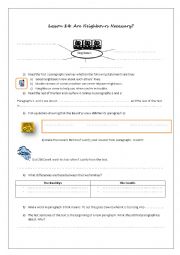 English Worksheet: 1st form lesson 14 , are neighbours necessary !