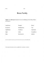 Brass Worksheet