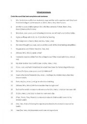 English Worksheet: Mixed pronouns