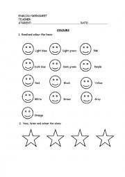 English Worksheet: Simple colouring activity