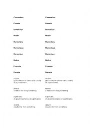 English Worksheet: Vocabulary Matching - words with 