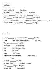 English Worksheet: Is, Am, Are, Has, Have