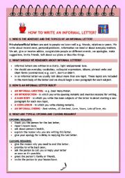 English Worksheet: HOW TO WRITE AN INFORMAL LETTER?