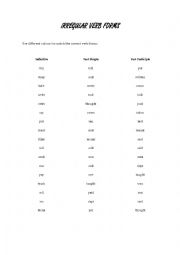 English Worksheet: Past participle forms