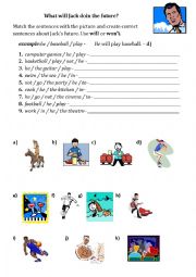 English Worksheet: What will Jack do next week?