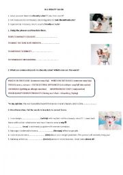 English Worksheet: IN A BEAUTY SALON