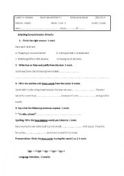 English Worksheet: DEVOIR DE CONTRLE N 1 201302014