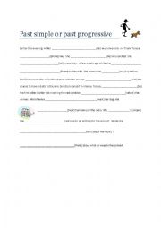 English Worksheet: Past Simple or Past Progressive