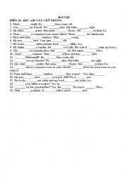 English Worksheet: Fill in the blank with am/is/are