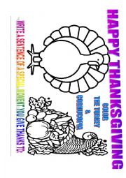 English Worksheet: HAPPY THANKSGIVING