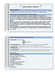 English Worksheet: HOW TO WRITE A REPORT - A SHORT GUIDE