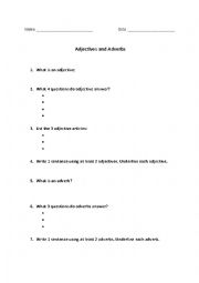 Adjective & Adverb Quiz