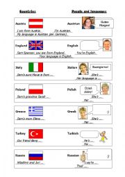English Worksheet: Countries, people and languages