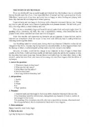 English Worksheet: Text The story of my troubles