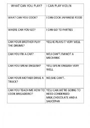 English Worksheet: Can