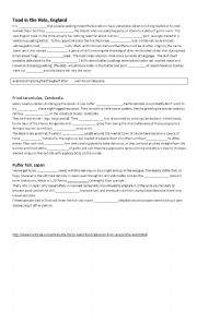 English Worksheet: Strange food