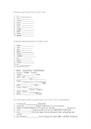 English Worksheet: Writin the simple past form for each verb