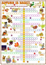 English Worksheet: Autumn  crossword puzzle